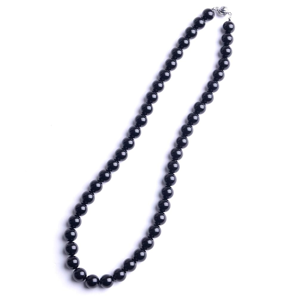 Amazon | ジェットネックレス 9mm 17インチ 天然 チョーカー